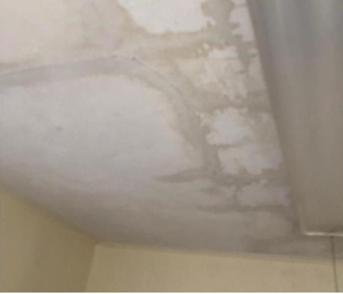 water damage stains on a white ceiling
