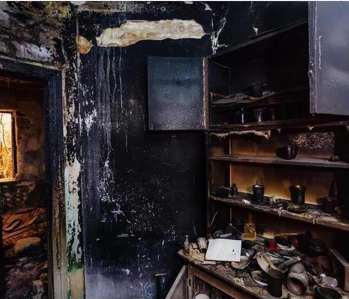 Room And Shelves After Fire